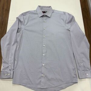 JF J.Ferrar Light‎ Gray Patterned Slim-fit Dress Shirt